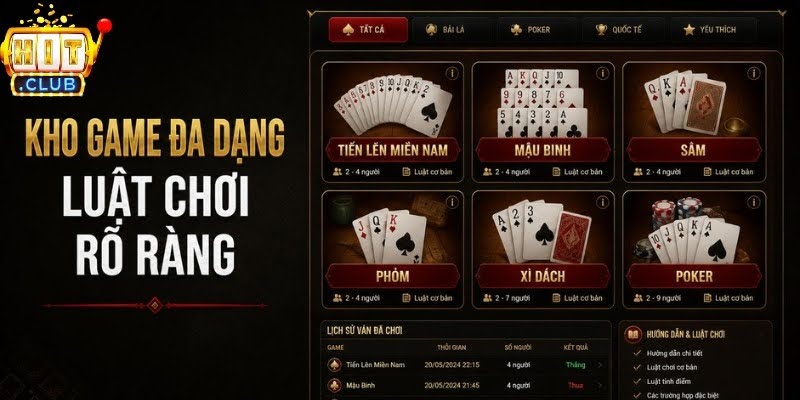 Kho game HITCLUB đa dạng