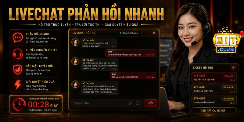 Live chat HITCLUB phản hồi nhanh